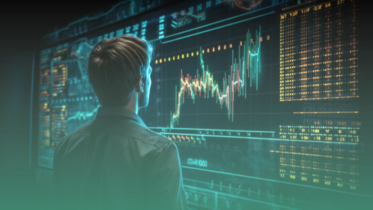 a man looking at a screen of an automated trading strategies
