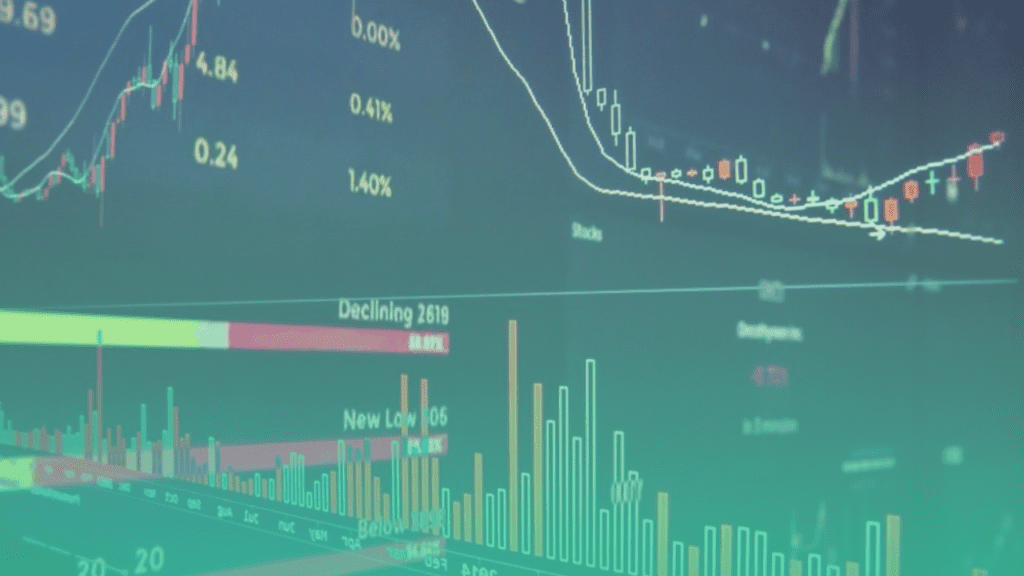 Analysis chart of financial data in an automated trading systems